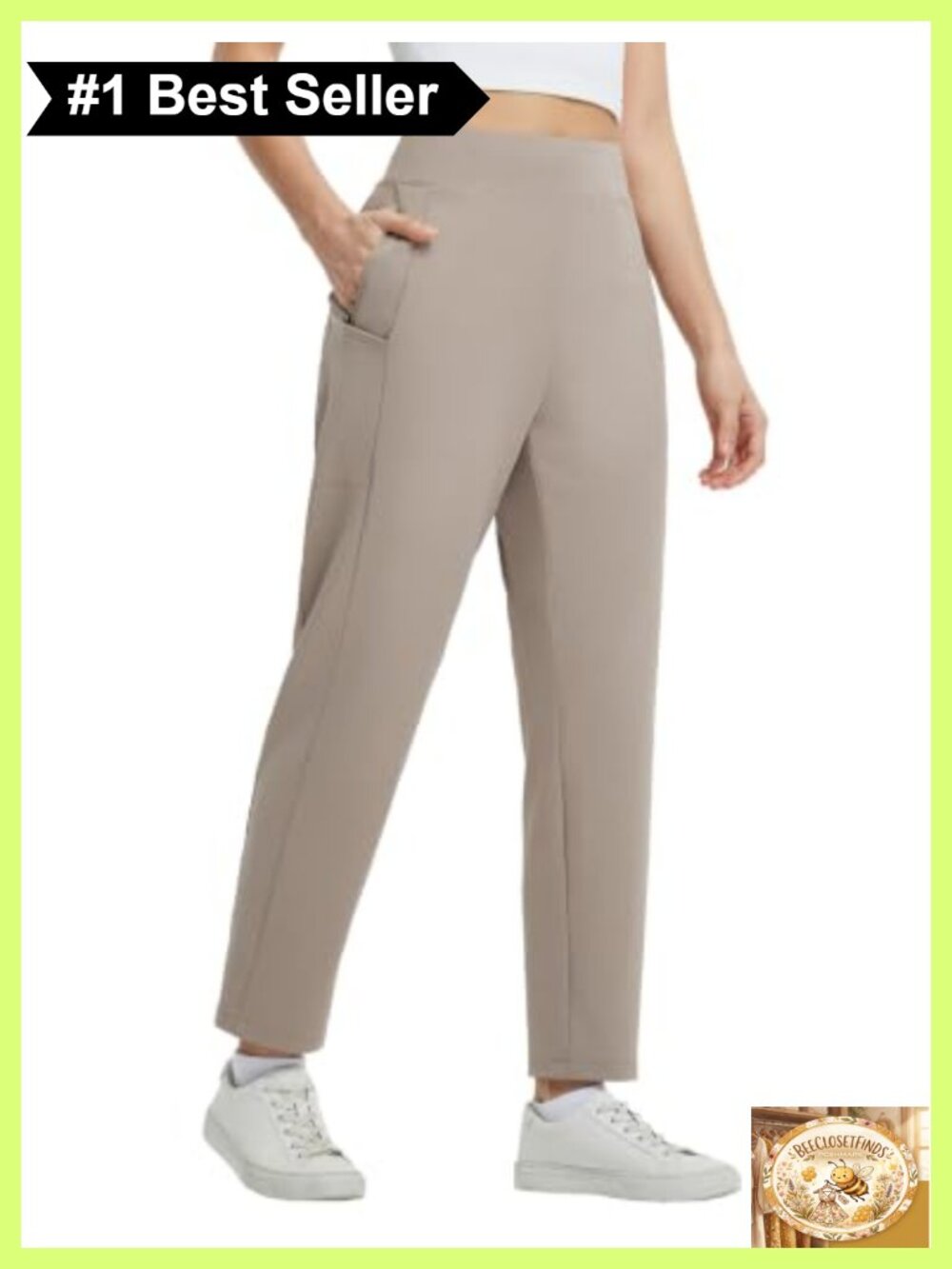 Womens Travel Pants 6 Pockets Lightweight Stretch Ankle Work Golf Slacks